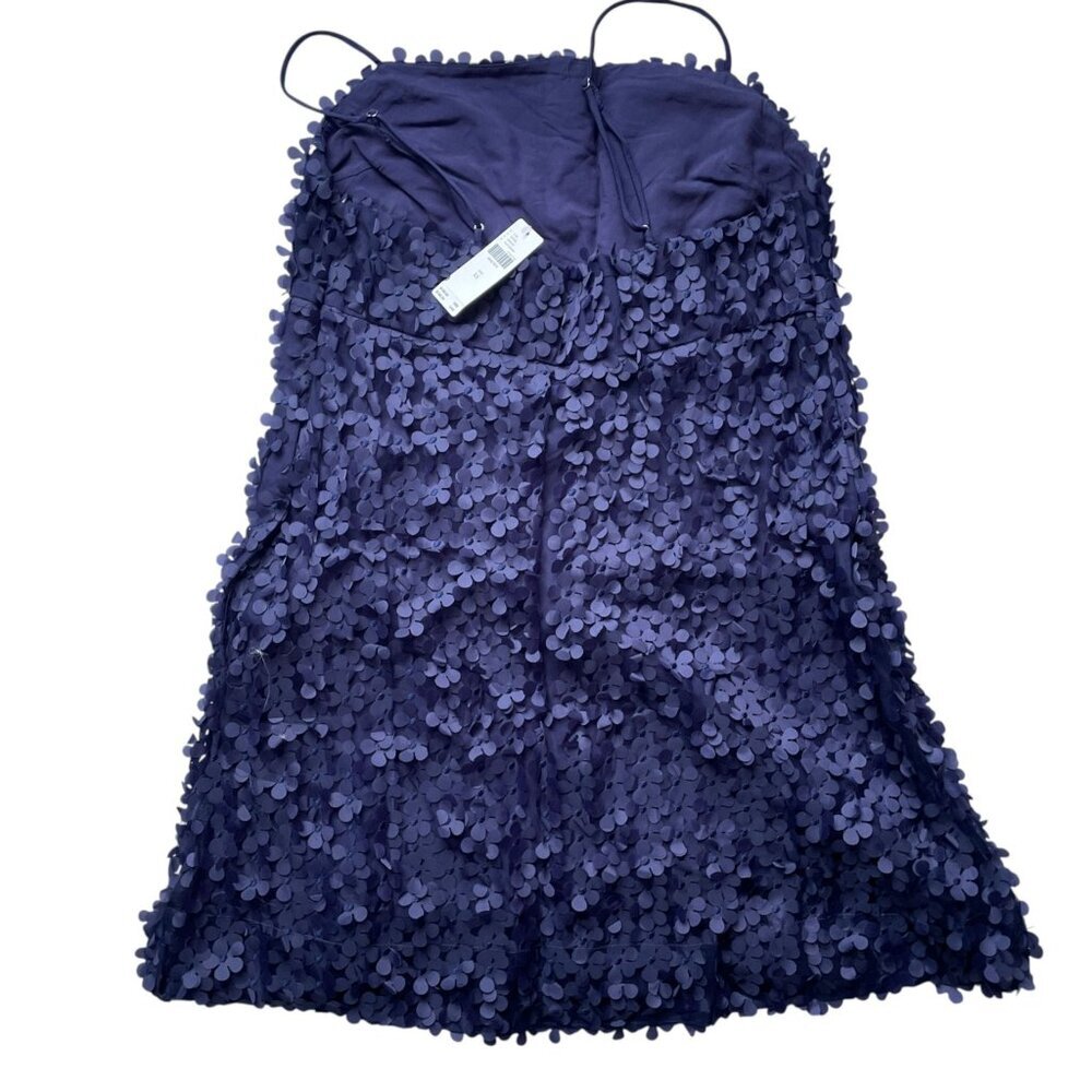 NWT By Anthropologie 3D Floral Embellished Mini Dress Navy Blue Size XS - Picture 2 of 9